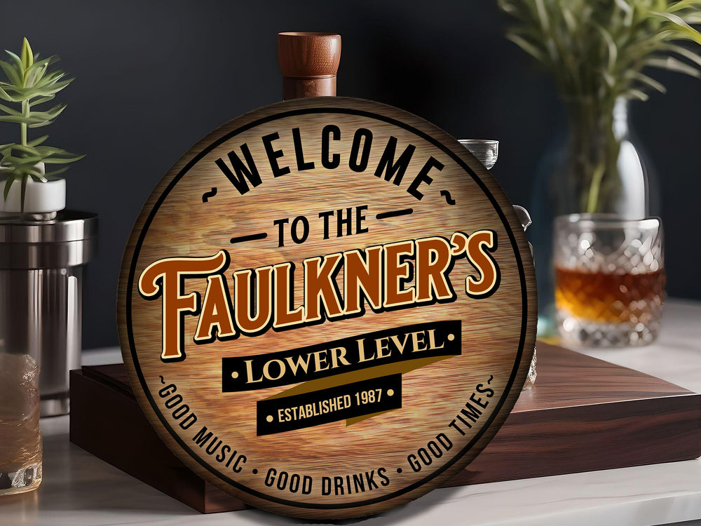 Personalized Lower Level Sign | Basement Bar Sign | Bar Wall Décor | Personalized Speakeasy | Home Bar Accessories | Custom Bar Sign Gift