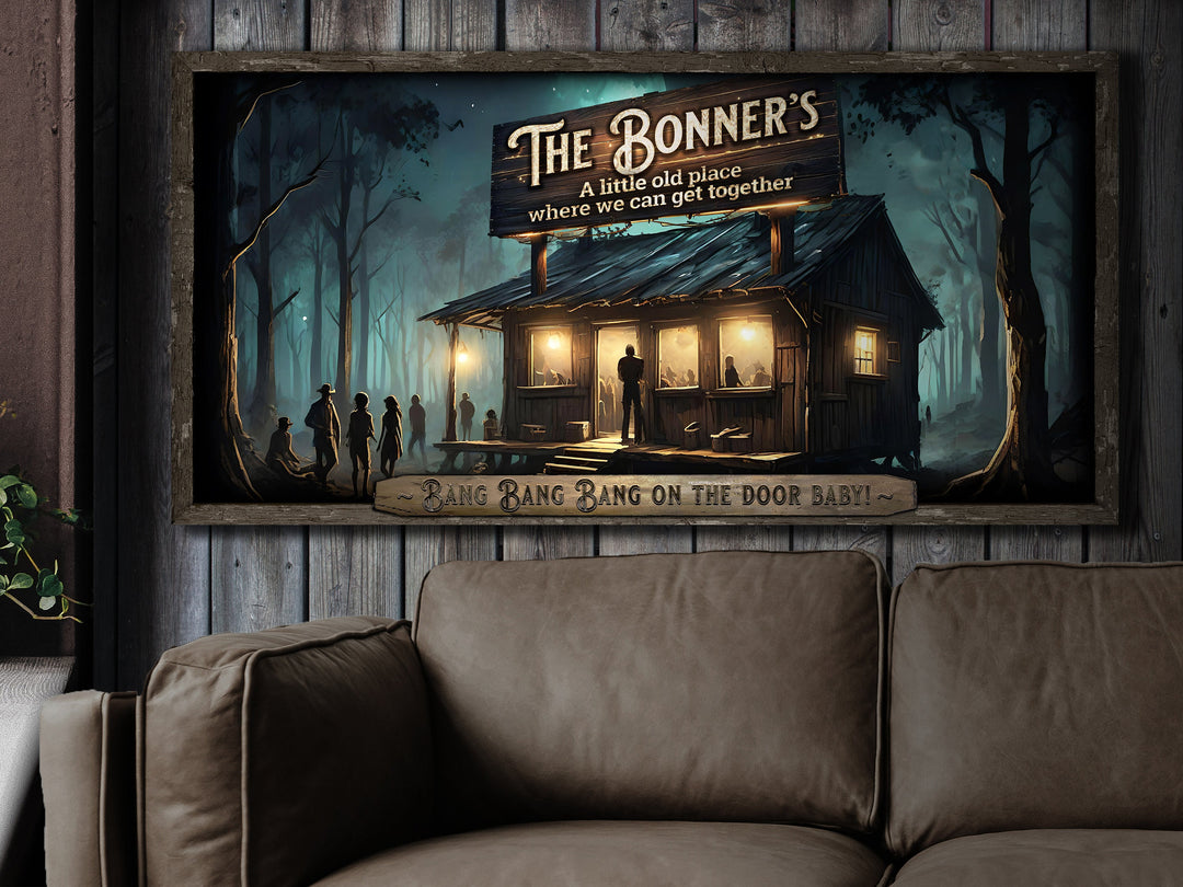 Moody, Dark Love Shack Bar Sign | Personalized Love Shack Sign | B52 Love Shack Sign | Bang, Bang Bang on the Door Baby! | Best Wedding Gift