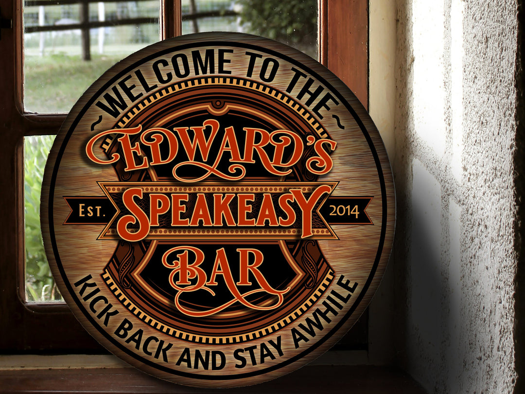 Personalized Speakeasy Bar Sign | Metal Signs | Man Cave Wall Décor | Personalized Speakeasy | Home Bar Accessories | Custom Bar Sign Gift