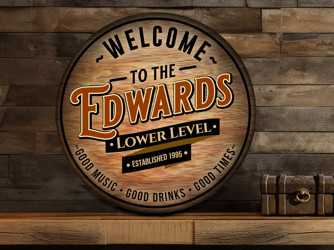 Personalized Lower Level Sign | Basement Bar Sign | Bar Wall Décor | Personalized Speakeasy | Home Bar Accessories | Custom Bar Sign Gift