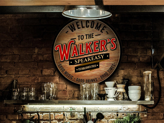 Personalized Speakeasy Bar Sign | Round Metal Signs | Bar Wall Décor | Custom Metal Speakeasy | Home Bar Accessories | Custom Bar Sign Gift