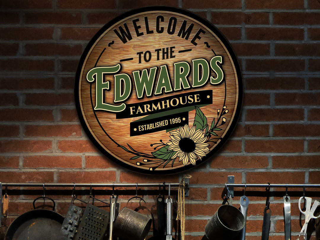 Solid Wood Family Farmhouse Sign, Custom Wooden Family Name Sign, Homestead Farm Décor, Customized Farm Sign