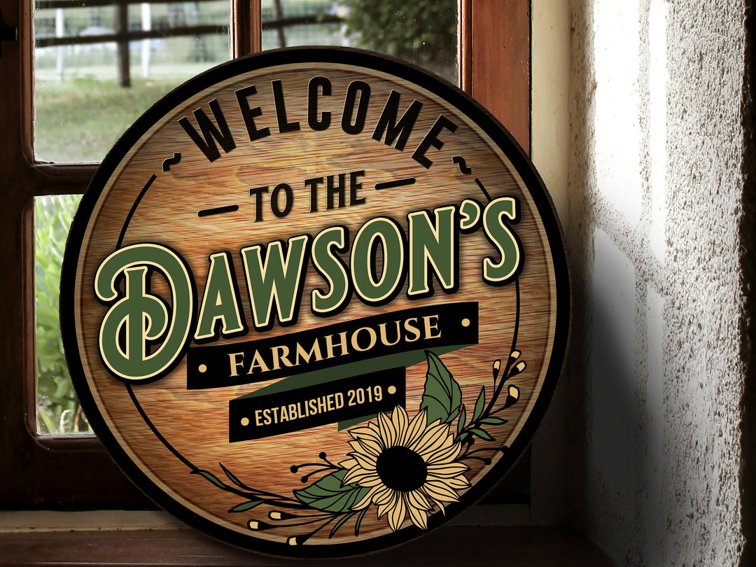 Round Metal Family Farmhouse Sign | Round Signs | Farm Décor | Metal Family Name Sign | Custom Name Farmhouse Sign | Customized Farmhouse