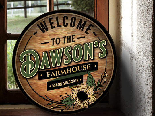 Round Metal Family Farmhouse Sign | Round Signs | Farm Décor | Metal Family Name Sign | Custom Name Farmhouse Sign | Customized Farmhouse