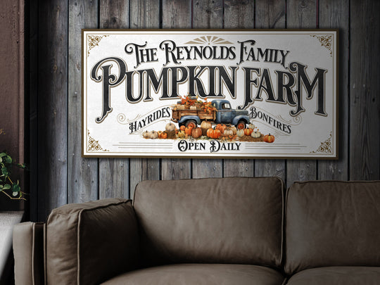 Pumpkin Farm Sign | Farmhouse Pumpkin Sign | Personalized Fall Sign | Autumn Sign | Custom Family Name Fall Sign | Autumn Pumpkin Decor