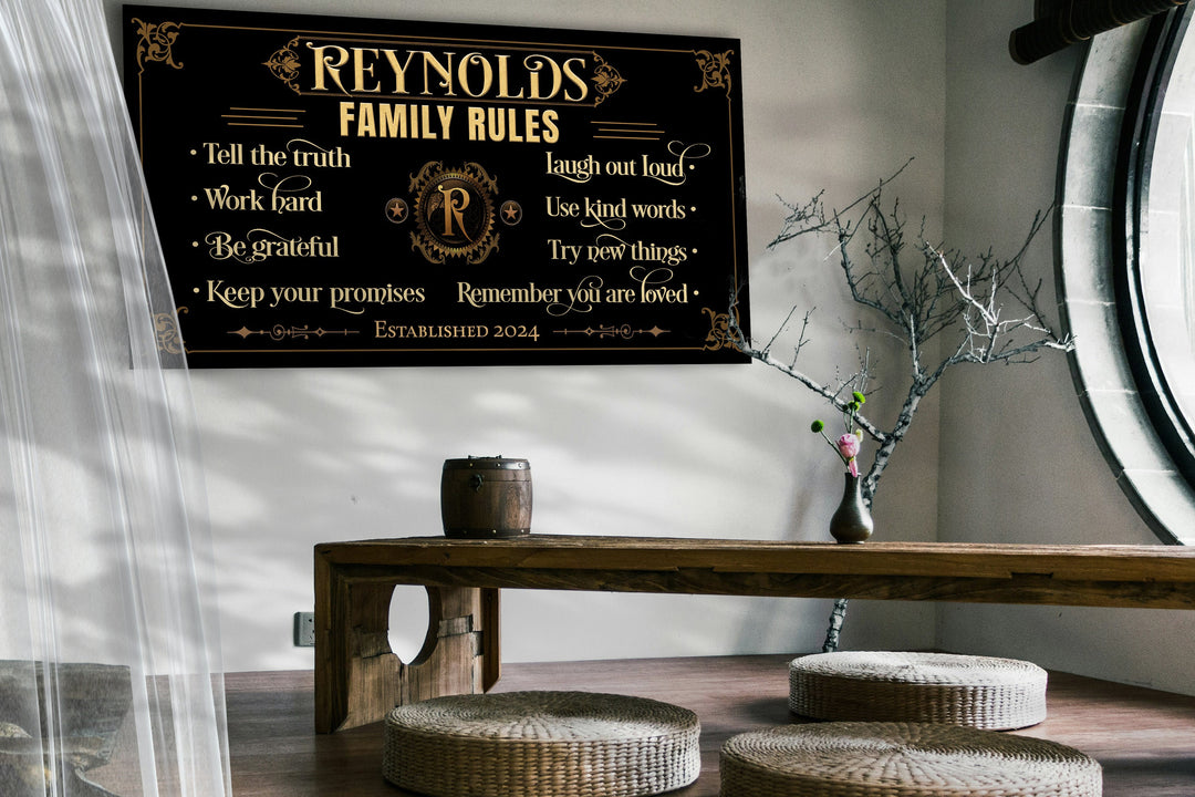 Personalized Family Rules Sign
