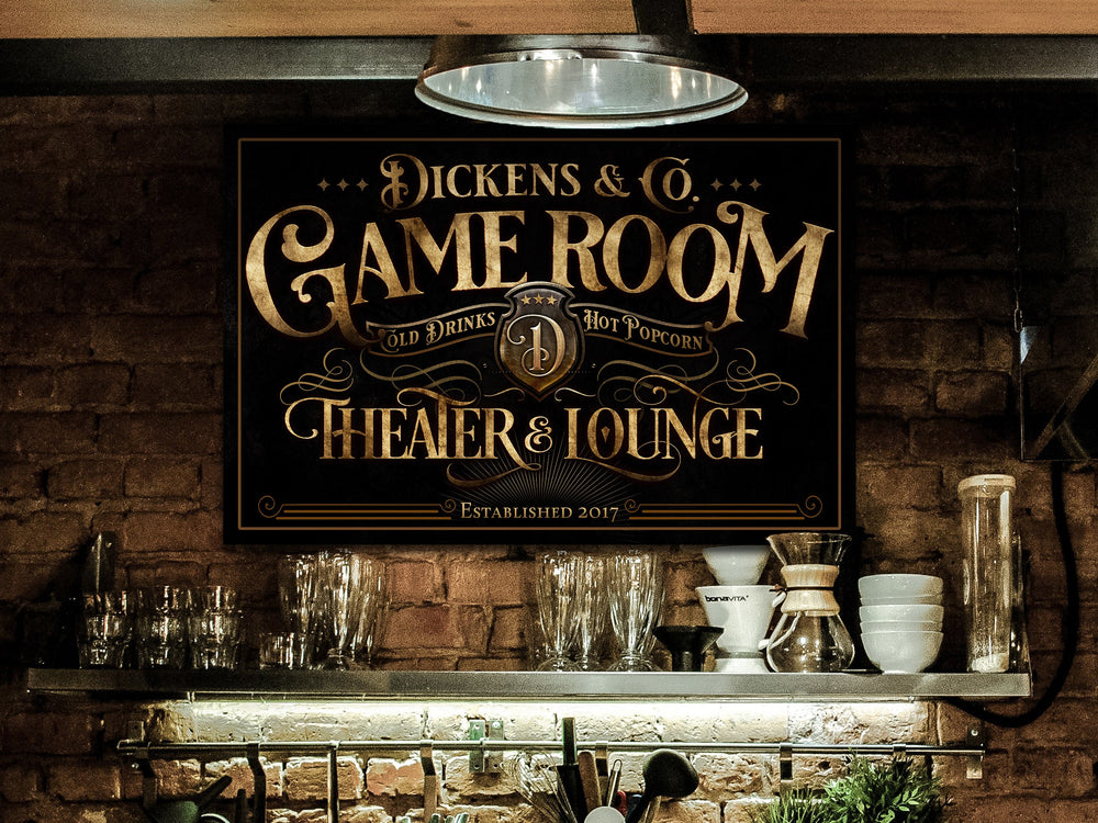 Personalized Home Theater Sign | Theater and Lounge Sign | Game Room Decor | Game Room Signs | Movie Room Decor | Home Theater Sign