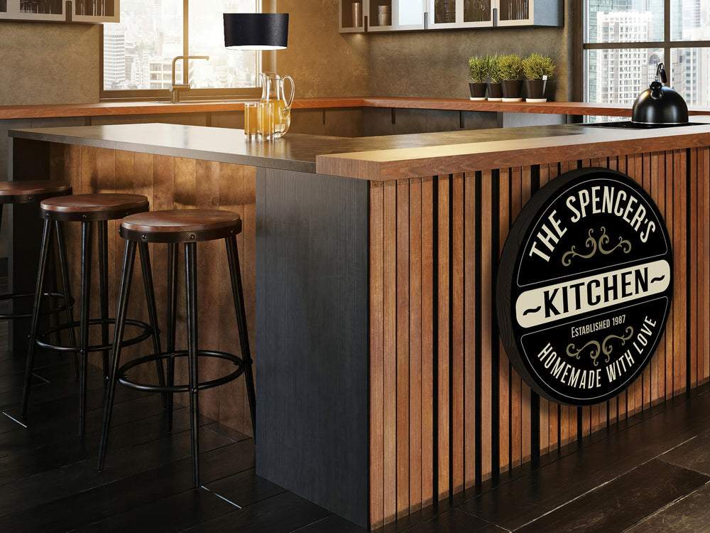 Metal Family Kitchen Sign, Personalized Kitchen Sign, Kitchen Décor, Customized Kitchen Sign