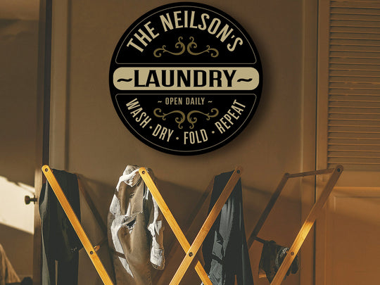 Solid Wood Family Laundry Sign, Personalized Laundry Sign, Laundry Décor, Customized Laundry Sign