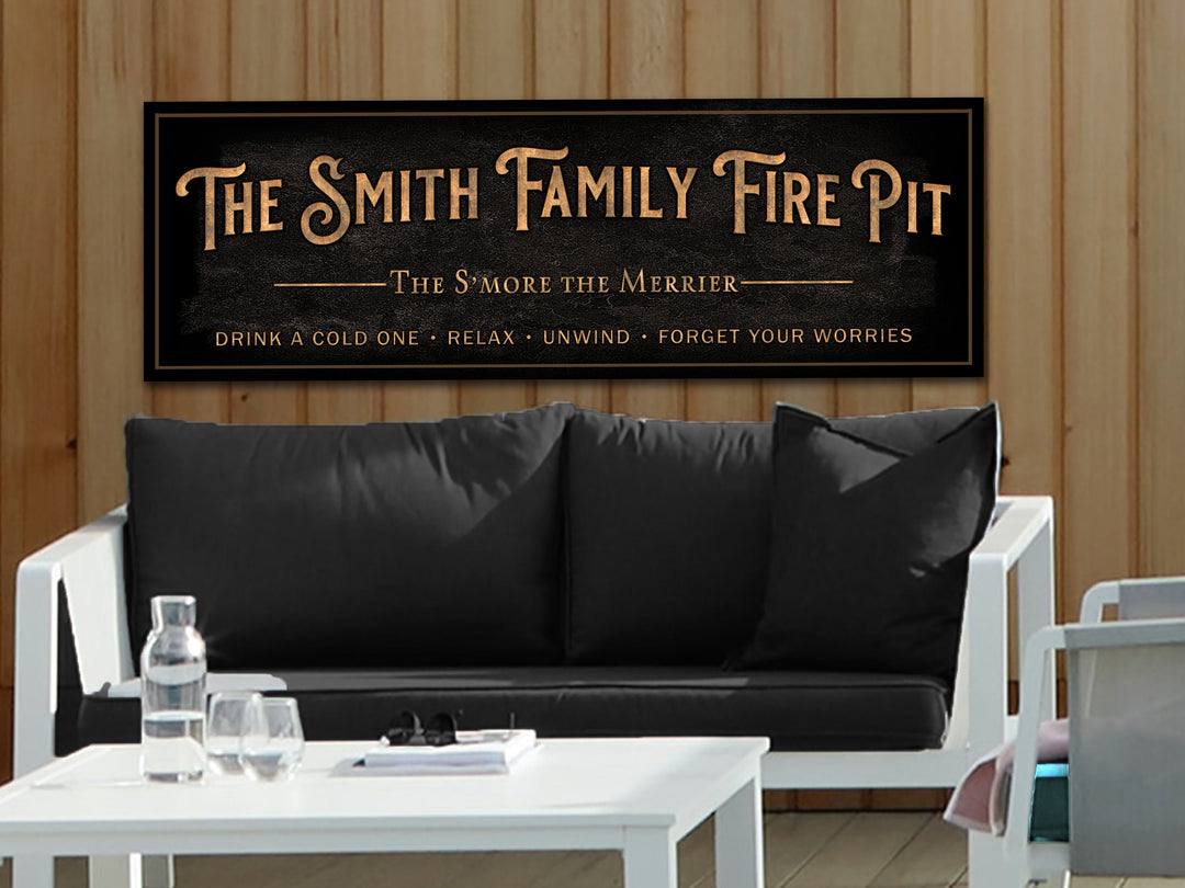 Personalized Fire Pit Sign, Custom Outdoors Family Fire Pit Sign, Back Patio Decor, Backyard Bonfire Decor, Rustic Farmhouse Homestead Decor