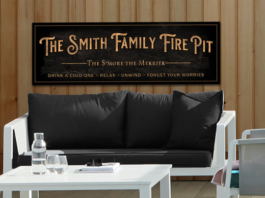 Personalized Fire Pit Sign, Custom Outdoors Family Fire Pit Sign, Back Patio Decor, Backyard Bonfire Decor, Rustic Farmhouse Homestead Decor