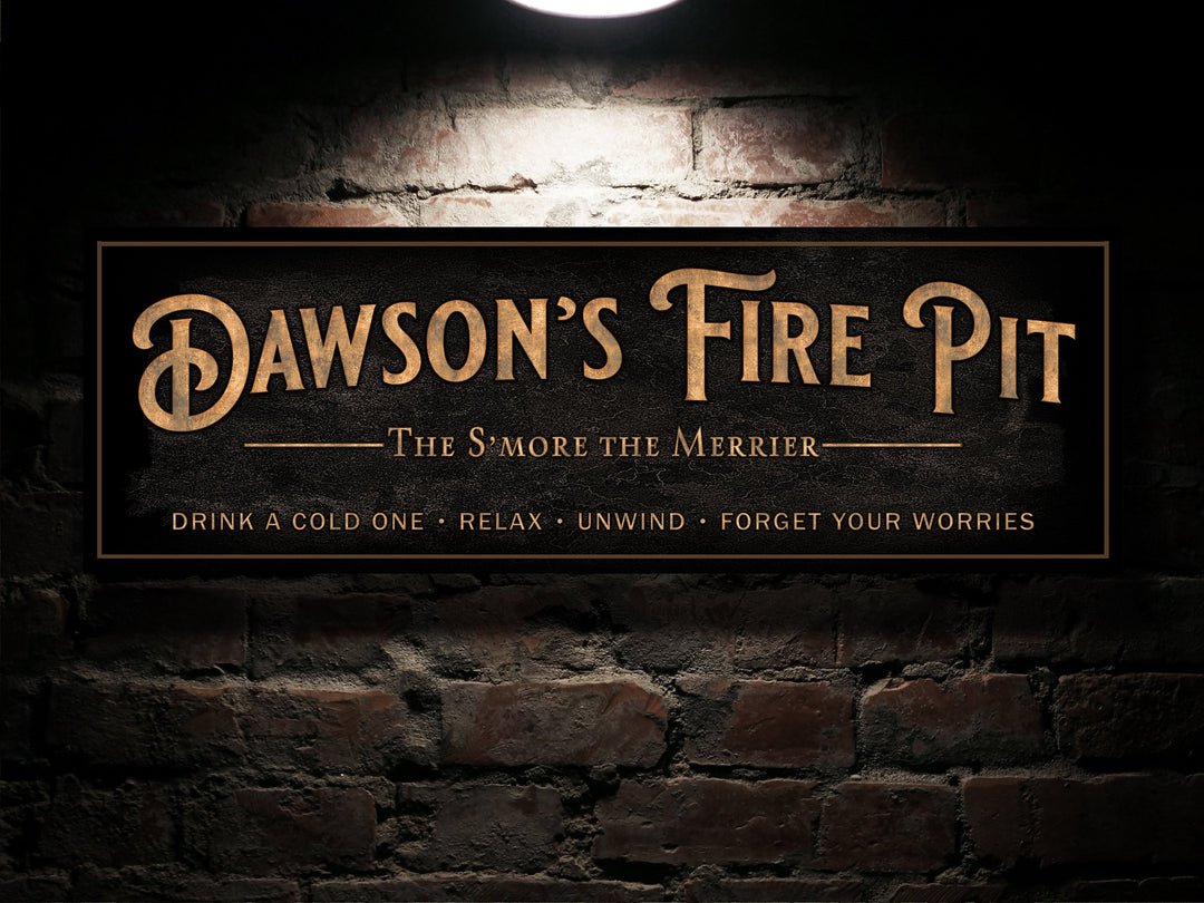Personalized Fire Pit Sign, Custom Outdoors Family Fire Pit Sign, Back Patio Decor, Backyard Bonfire Decor, Rustic Farmhouse Homestead Decor