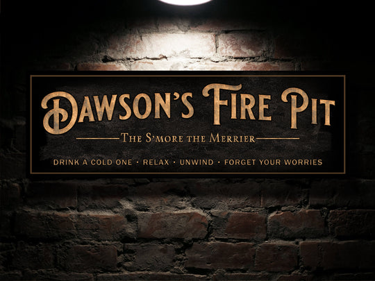 Personalized Fire Pit Sign, Custom Outdoors Family Fire Pit Sign, Back Patio Decor, Backyard Bonfire Decor, Rustic Farmhouse Homestead Decor