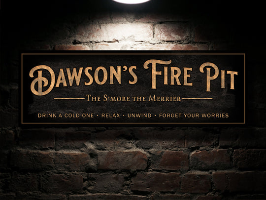 Personalized Fire Pit Sign | Custom Family Fire Pit Sign | Custom Fireside Sign | Patio Fire Pit | Large Canvas Sign | Large Metal Sign