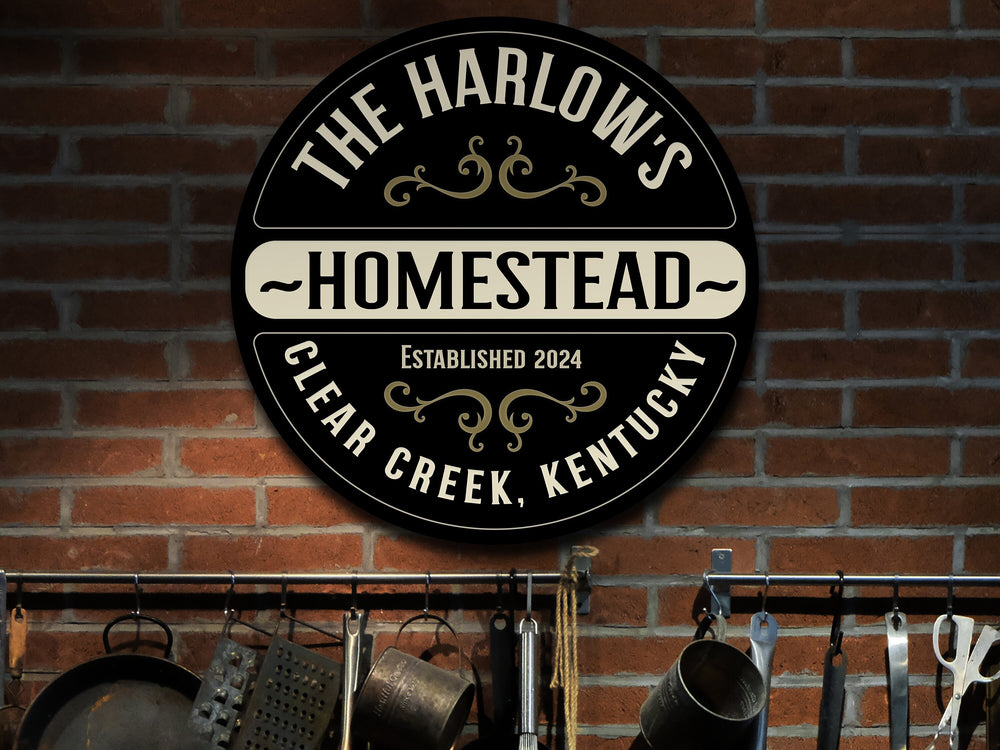 Solid Wood Homestead Sign, Personalized Homestead Sign, Farmhouse Décor, Family Name Homestead Sign