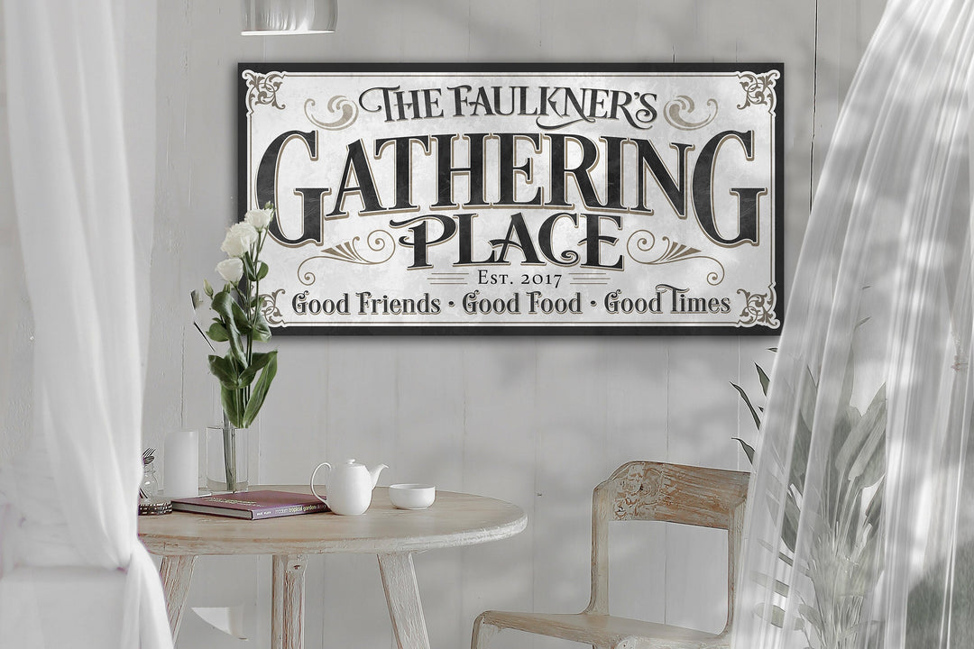 Personalized Gathering Place Sign with custom family name and established year