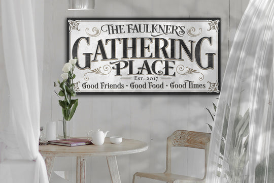 Personalized Gathering Place Sign with custom family name and established year