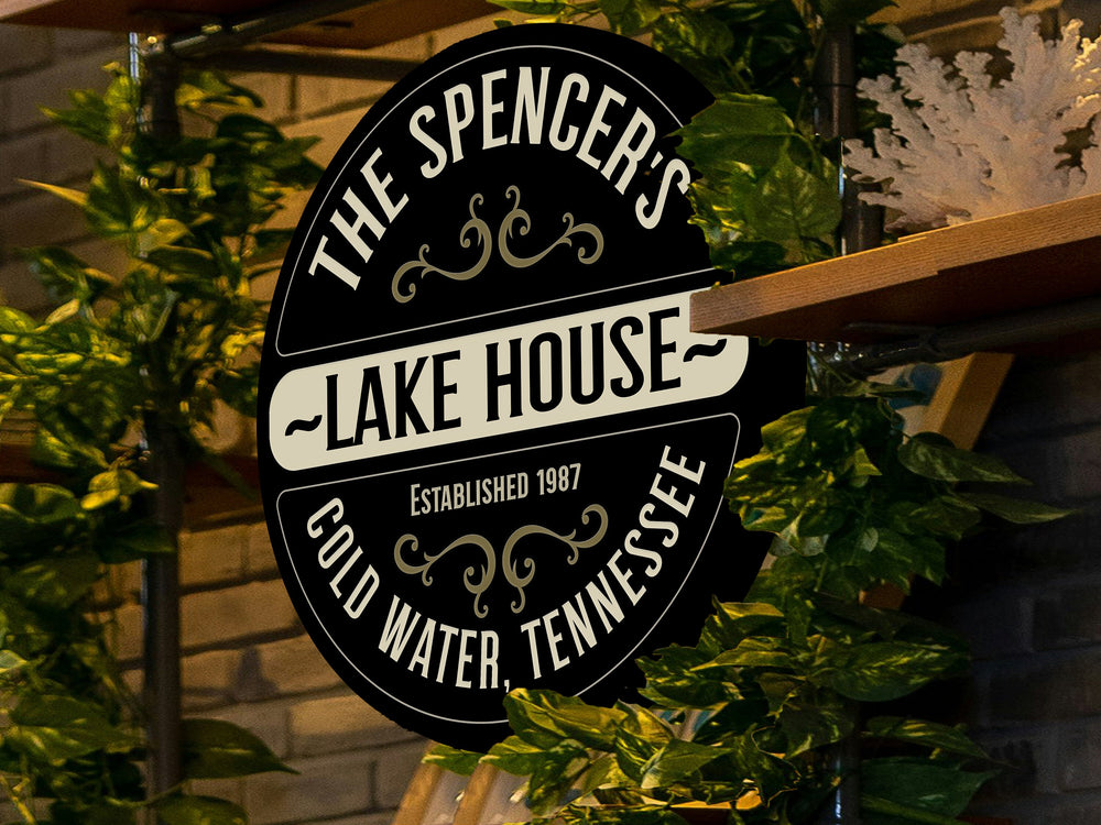 Solid Wood Lake House Sign, Personalized Lakehouse Sign, Lakehouse Décor, Customized Family Lake Home Sign