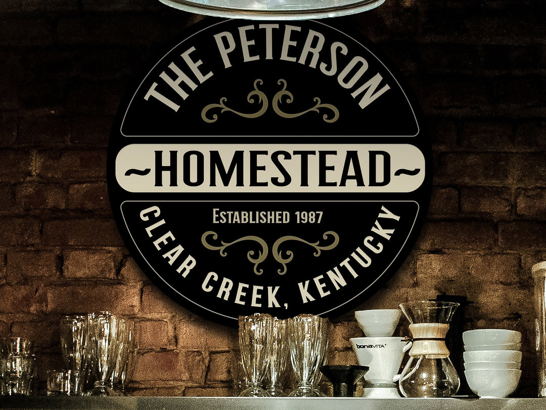 Solid Wood Homestead Sign, Personalized Homestead Sign, Farmhouse Décor, Family Name Homestead Sign