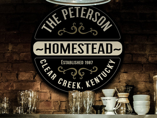 Solid Wood Homestead Sign, Personalized Homestead Sign, Farmhouse Décor, Family Name Homestead Sign