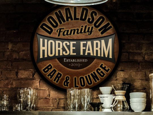 Round Metal Horse Farm Sign | Personalized Horse Farm Sign | Horse Farm Decor | Custom Horse Sign | Customized Family Sign Gift
