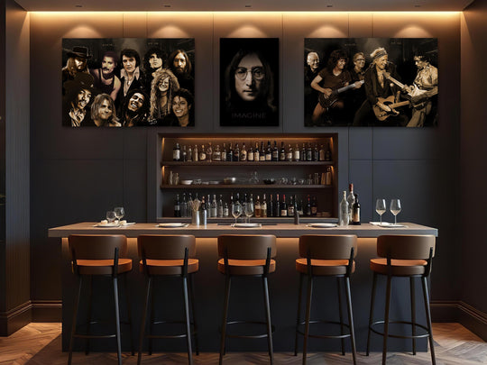 Rock Legends Sign Art, Jimmy Page Painting, Eddie Van Halen Painting, Jimi Hendrix Painting, Keith Richards Painting, Eric Clapton Painting