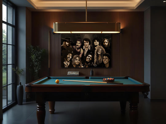 Rock Legends, Ronnie Van Zant, Freddie Mercury, Elvis Presley, Morrison, Lennon, Hendrix, Cobain, Marley, Janis Joplin and Michael Jackson