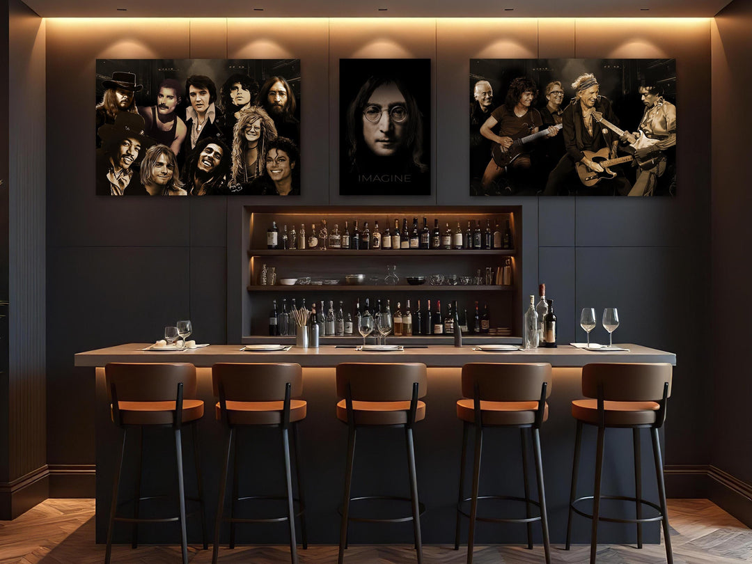 Rock Legends, Ronnie Van Zant, Freddie Mercury, Elvis Presley, Morrison, Lennon, Hendrix, Cobain, Marley, Janis Joplin and Michael Jackson