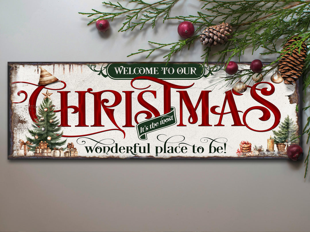 Primitive Christmas Sign | Ready to Ship Christmas Sign | Large Canvas Sign | Large Metal Sign | Living Room Wall Art | Grab and Go Decor