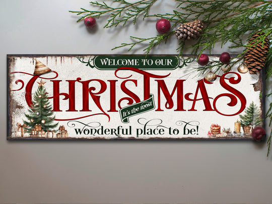 Primitive Christmas Sign | Ready to Ship Christmas Sign | Large Canvas Sign | Large Metal Sign | Living Room Wall Art | Grab and Go Decor