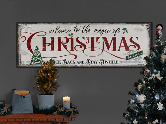 Primitive Christmas Sign | Ready to Ship Christmas Sign | Large Canvas Sign | Large Metal Sign | Magic of Christmas Sign | Grab and Go Decor