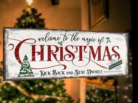 Primitive Christmas Sign | Ready to Ship Christmas Sign | Large Canvas Sign | Large Metal Sign | Magic of Christmas Sign | Grab and Go Decor
