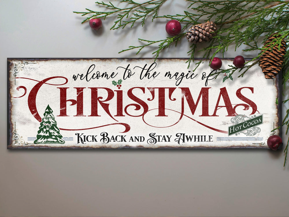 Primitive Christmas Sign | Ready to Ship Christmas Sign | Large Canvas Sign | Large Metal Sign | Magic of Christmas Sign | Grab and Go Decor