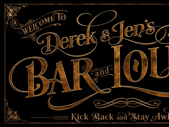 Personalized Bar & Lounge Sign - Metal or Canvas! | Custom Bar and Lounge Sign | Bar Decor Sign | Family Lounge | Customized Lounge Sign
