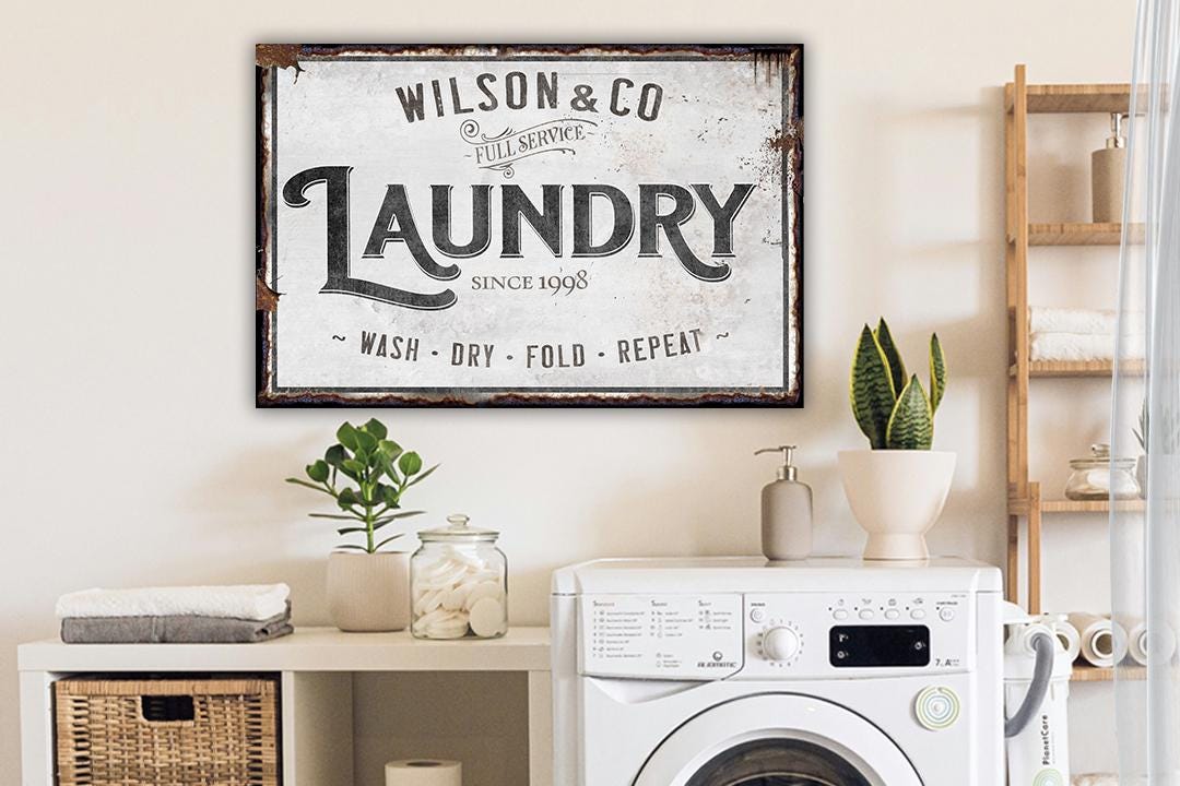 Minimal Laundry Room Sign | Primitive Laundry Sign | Farmhouse Laundry Room Sign | Laundry Decor | Farmhouse Laundry | Laundry Wall Decor