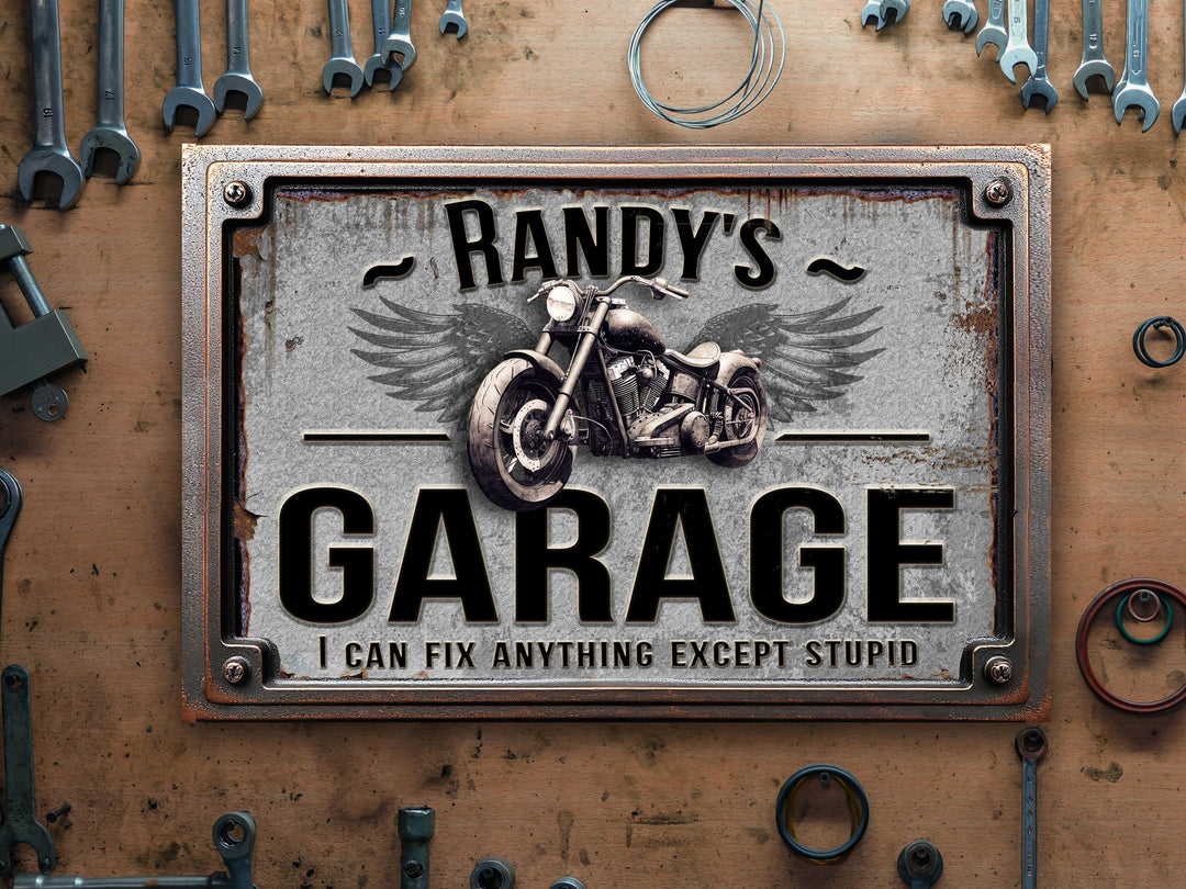 Motorcycle repair sign for garage.  This  makes a great gift for grandpa, father&#39;s day gift, gift for dad, father in law gift or step dad gift.