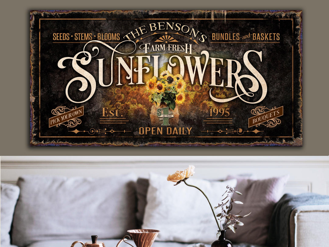 Personalized Sunflower Sign | Spring Sunflower Sign | Sunflower Decor | Spring Home Decor | Spring Wall Decor | Rustic Spring Decor