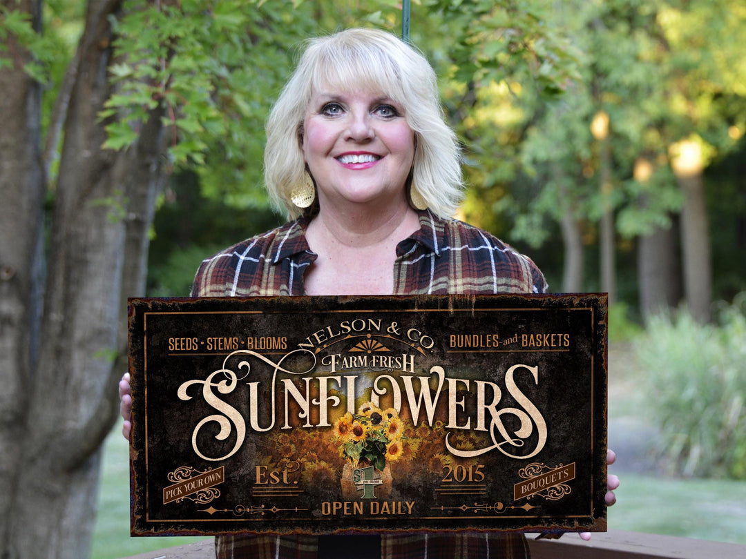 Personalized Spring Sign or Summer Sunflower Sign.