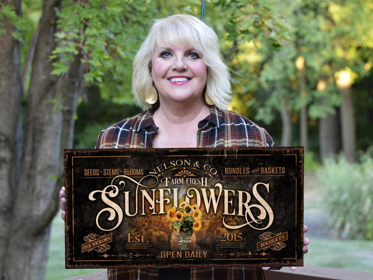 Personalized Spring Sign or Summer Sunflower Sign.