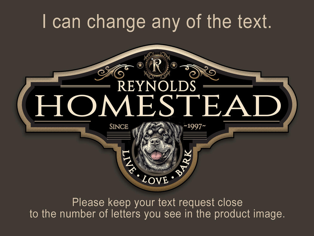 Rottweiler | Rottweiler Drawing | Rottweiler Dog Sign | Personalized Rottweiler Dog Sign | Custom Rottweiler Dog Drawing Sign