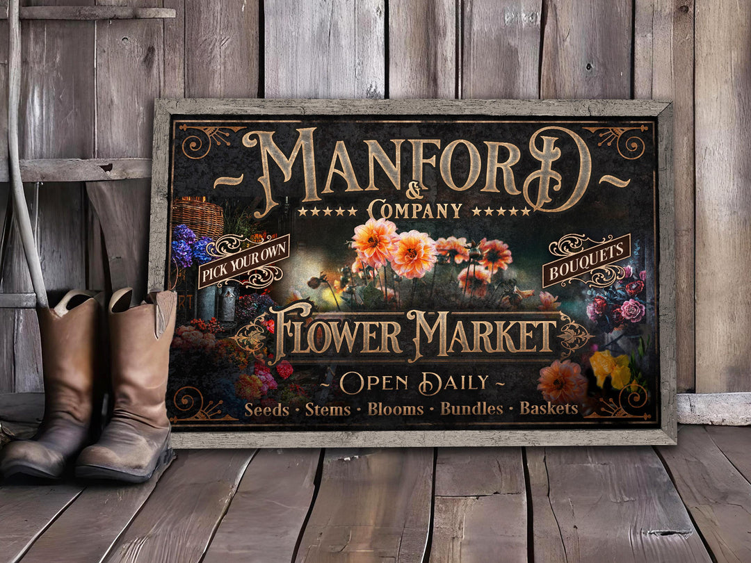 Personalized Flower Market Sign