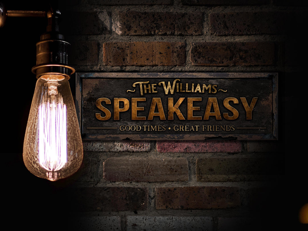 Speakeasy Sign | Personalized Speakeasy Bar Sign | Primitive Speakeasy Bar Sign | Custom Speakeasy Sign | Family Bar Decor