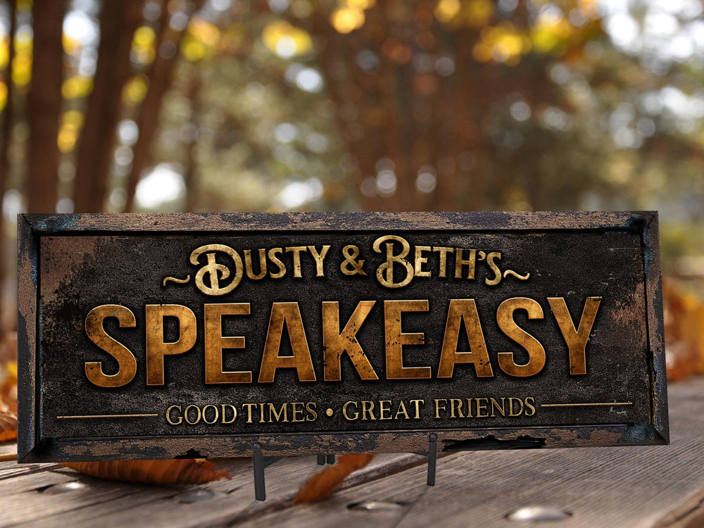 Speakeasy Sign | Personalized Speakeasy Bar Sign | Primitive Speakeasy Bar Sign | Custom Speakeasy Sign | Family Bar Decor