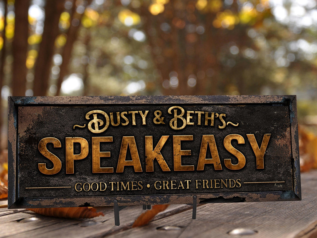 Speakeasy Sign | Personalized Speakeasy Bar Sign | Primitive Speakeasy Bar Sign | Custom Speakeasy Sign | Family Bar Decor