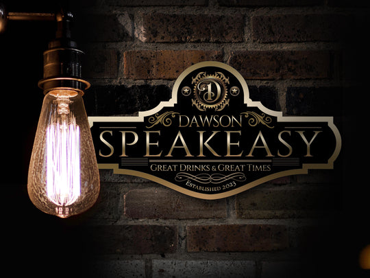 Speakeasy Sign | Personalized Bar Sign | Metal Speakeasy Sign | Family Name Sign | Custom Speakeasy Bar Sign | Speakeasy Sign Gift for Him