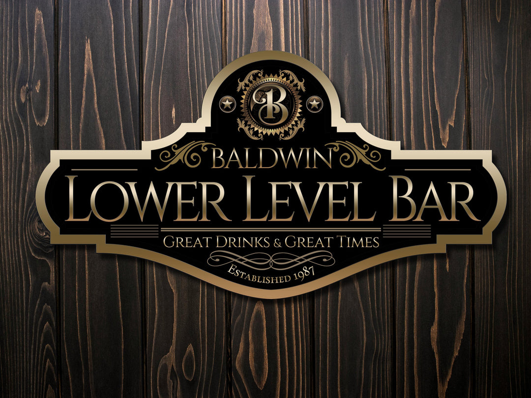 Lower Level Bar Sign | Personalized Bar Sign | Metal Bar Sign | Family Name Sign | Custom Lower Level Bar Sign | Lower Level Basement Bar