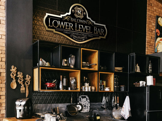 Lower Level Bar Sign | Personalized Bar Sign | Metal Bar Sign | Family Name Sign | Custom Lower Level Bar Sign | Lower Level Basement Bar