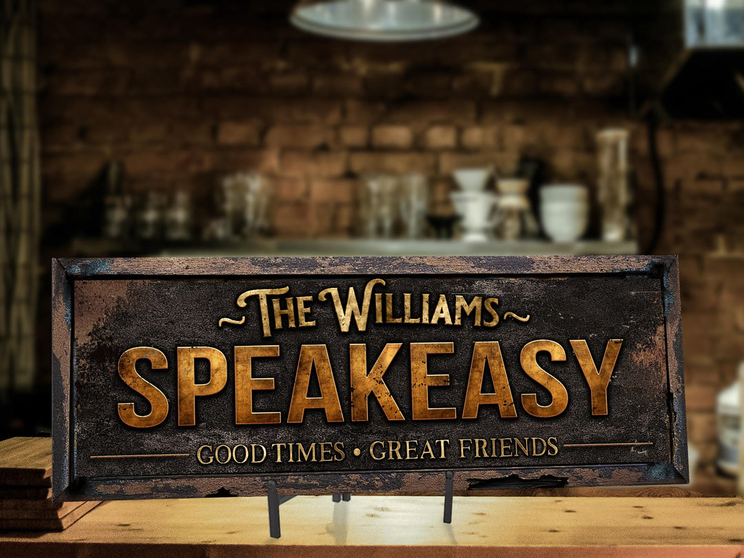 Speakeasy Sign | Personalized Speakeasy Bar Sign | Primitive Speakeasy Bar Sign | Custom Speakeasy Sign | Family Bar Decor