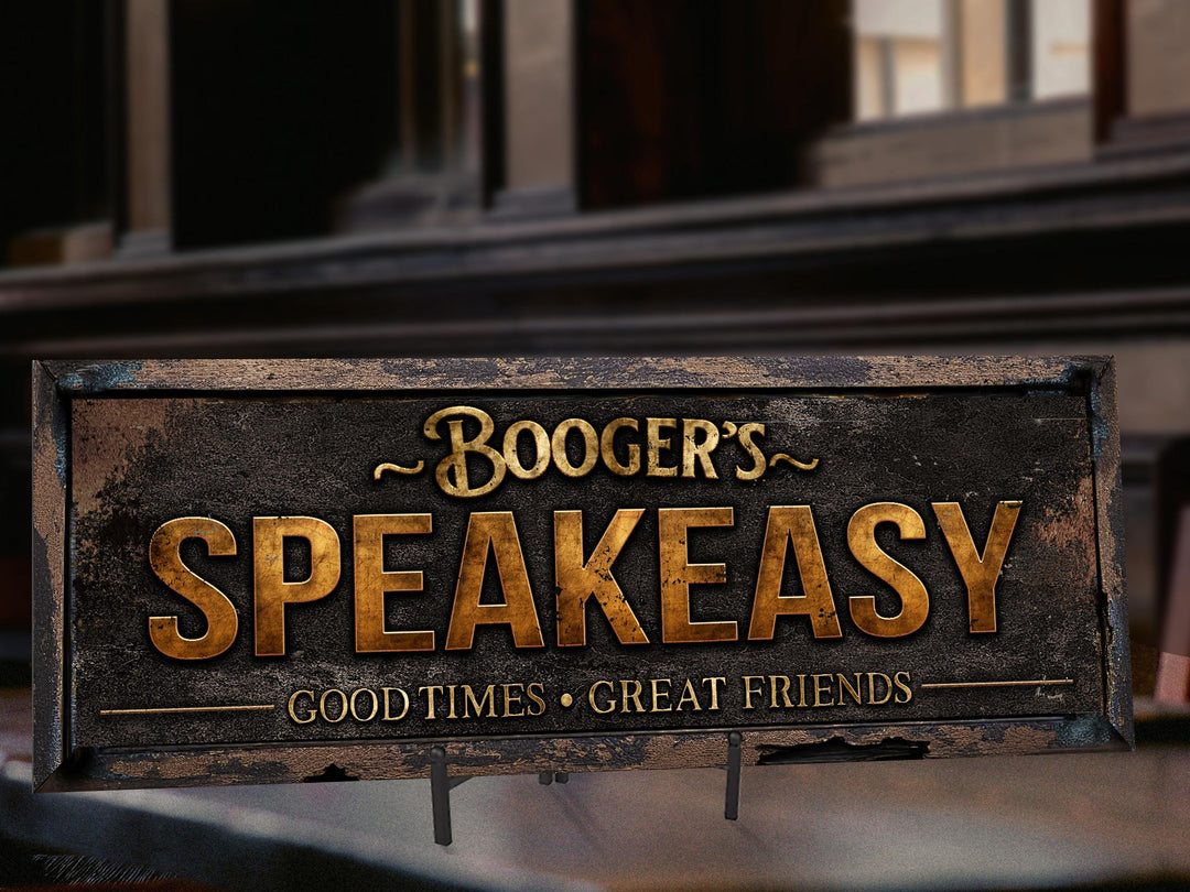Speakeasy Sign | Personalized Speakeasy Bar Sign | Primitive Speakeasy Bar Sign | Custom Speakeasy Sign | Family Bar Decor