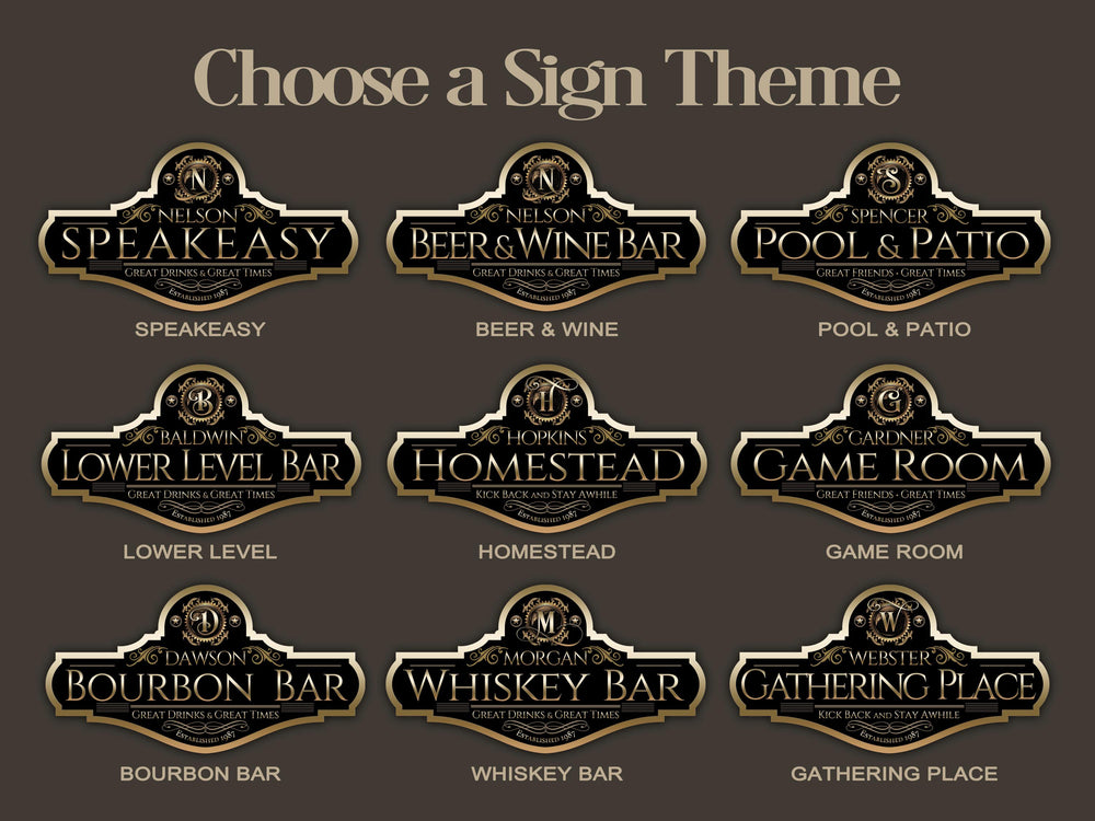 Bourbon Bar Sign | Personalized Bourbon Sign | Metal Bar Sign | Family Bar Sign | Custom Bourbon Bar Sign | Gift for Bourbon Lover